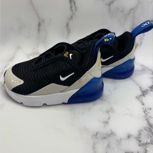 Nike Kids Black and White Sneakers with Blue Accents